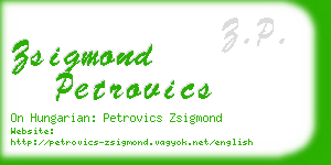 zsigmond petrovics business card